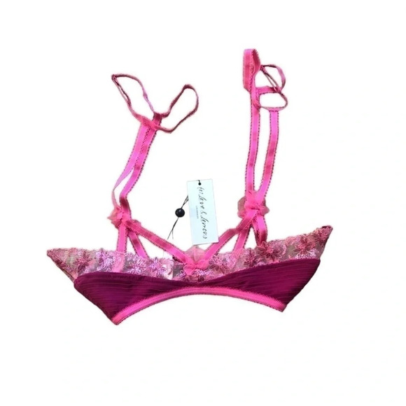 For Love and Lemons Ophelie Garter Belt Hot Pink and Magenta Clasp Size XXS NWT - Picture 1 of 14
